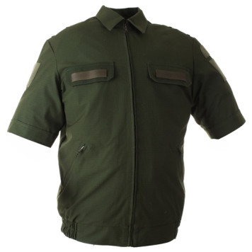 Military Office Suit with Short Sleeves