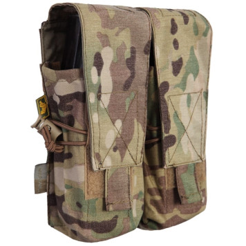 Tactical AK Magazine Pouch for 4 Mags with Elastic Retention