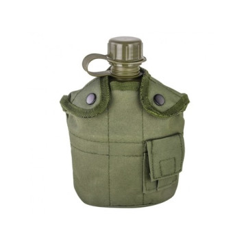 1L Military Canteen with Camo Cover & Aluminum Pot