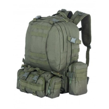 FORTRESS Tactical Backpack with Waist Bag and 2 Pouches (40L)
