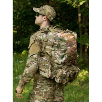FORTRESS Tactical Backpack with Waist Bag and 2 Pouches (40L)-6