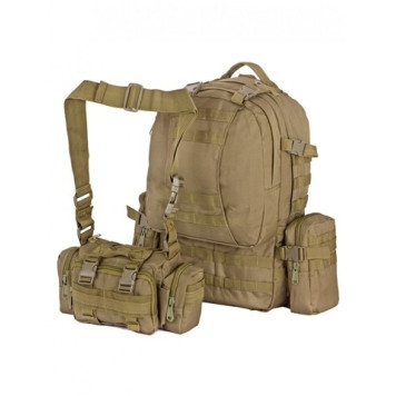 FORTRESS Tactical Backpack with Waist Bag and 2 Pouches (40L)-7