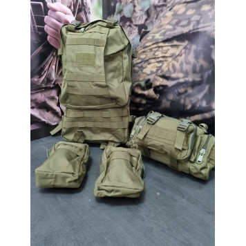 FORTRESS Tactical Backpack with Waist Bag and 2 Pouches (40L)-9