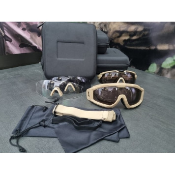 Tactical Anti-Shrapnel Goggles Kit with Interchangeable Lenses-10