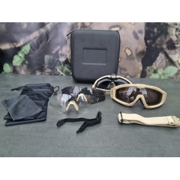 Tactical Anti-Shrapnel Goggles Kit with Interchangeable Lenses-11