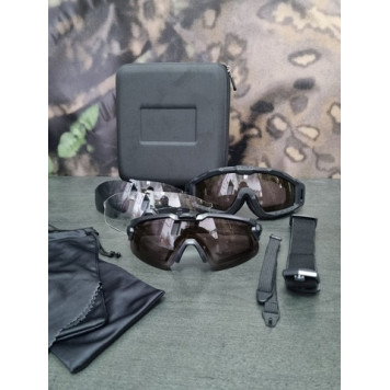 Tactical Anti-Shrapnel Goggles Kit with Interchangeable Lenses-13