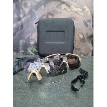 Tactical Anti-Shrapnel Goggles Kit with Interchangeable Lenses-3