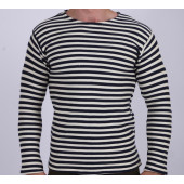 Russian Navy Double-Knit Wool-Blend Striped Shirt Russian Navy Double-Knit Wool-Blend Striped Shirt