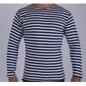 Insulated Russian Navy Striped Shirt with Fleece