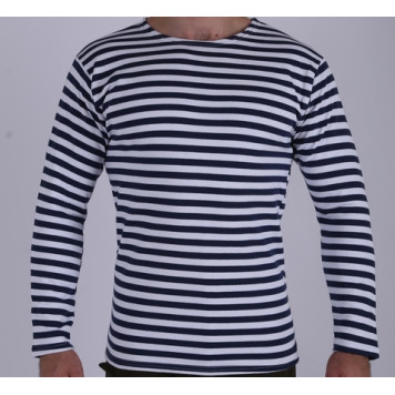 Insulated Russian Navy Striped Shirt with Fleece