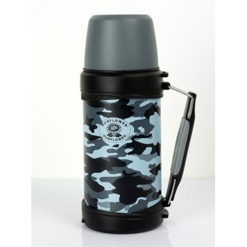 SUNFLOWER Camo Thermos with Handle - 0.75L Military-Grade Insulated Flask