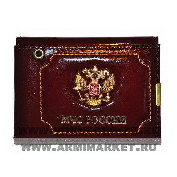 Russian Emergency Ministry Car Leather Cover with Metal Emblem