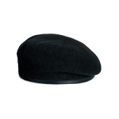 Wool Beret 01/1E with Leather Trim