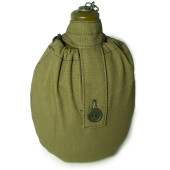 Soviet Military-Style Aluminum Canteen with Protective Case