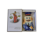 Vintage Porcelain Flask "Militia in a Book" 04-004 (250ml)