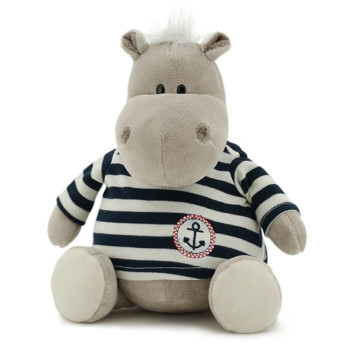 Plush Toy "Hippo in a Sailor Shirt" 20cm