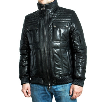 Men`s Demi-Season Leather Jacket MK/17-11K Vegital-3