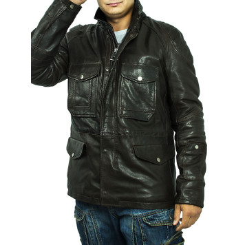 Men`s Demi-Season Leather Jacket MK/17-2K Emora
