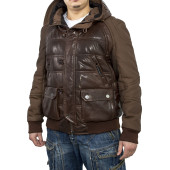 Men`s Demi-Season Leather Jacket MK/17-3K Emora