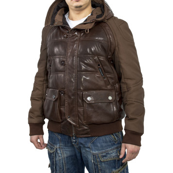 Men`s Demi-Season Leather Jacket MK/17-3K Emora