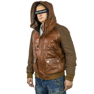 Men`s Demi-Season Leather Jacket MK/17-3K Emora-4