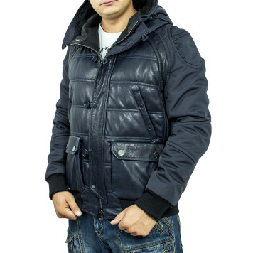Men`s Demi-Season Leather Jacket MK/17-3K Emora-6