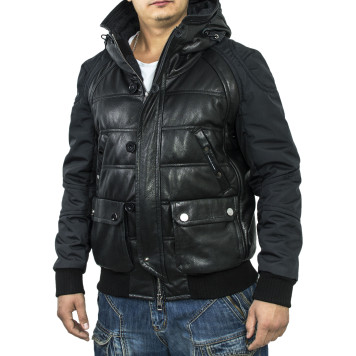 Men`s Demi-Season Leather Jacket MK/17-3K Emora-8