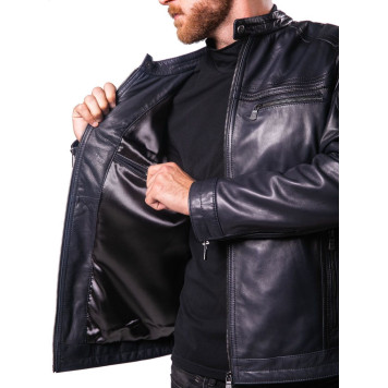 Men`s Demi-Season Leather Jacket 71-79 Vegital-2