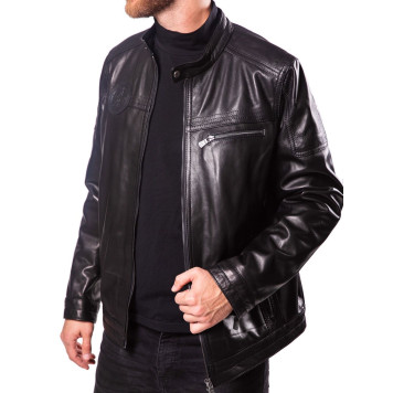 Men`s Demi-Season Leather Jacket 71-79 Vegital-4