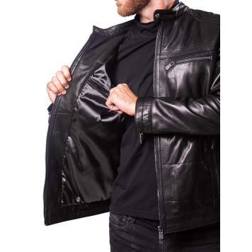 Men`s Demi-Season Leather Jacket 71-79 Vegital-5