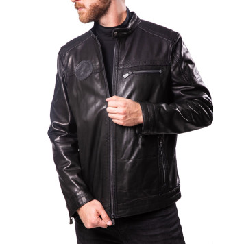 Men`s Demi-Season Leather Jacket 71-79 Vegital-6