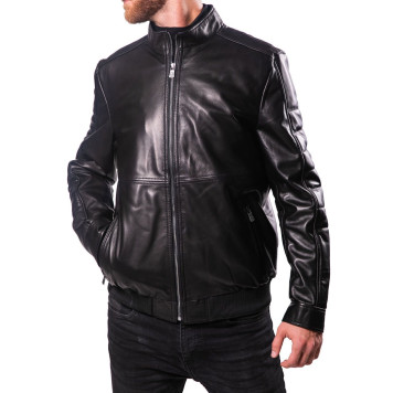 Men`s Demi-Season Lambskin Leather Jacket 71-80 Vegital-3