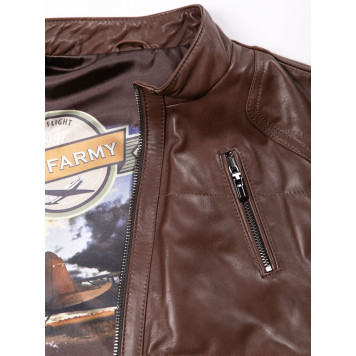 Men`s Demi-Season Lambskin Leather Jacket 71-81 Vegital-5