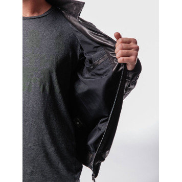 Men`s Demi-Season Lambskin Leather Jacket 71-81 Vegital-8