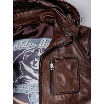 Men`s Demi-Season Leather Jacket 71-82 Vegital-5