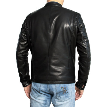 Men`s Demi-Season Lambskin Leather Jacket MK/17-14K Vegital-4