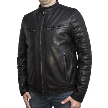 Men`s Demi-Season Lambskin Leather Jacket MK/17-14K Vegital-6
