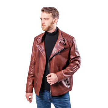 Men`s Stylish Demi-Season Leather Jacket MK17-20K Emora-10