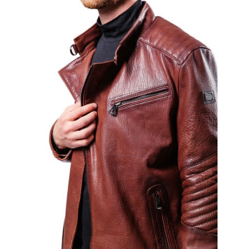 Men`s Stylish Demi-Season Leather Jacket MK17-20K Emora-12