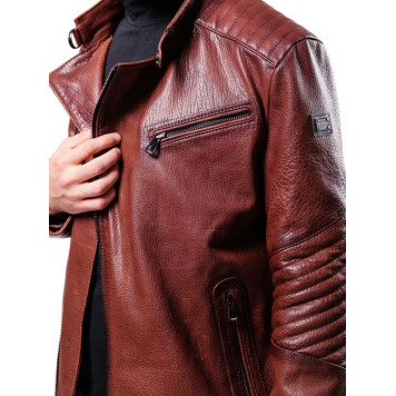 Men`s Stylish Demi-Season Leather Jacket MK17-20K Emora-13