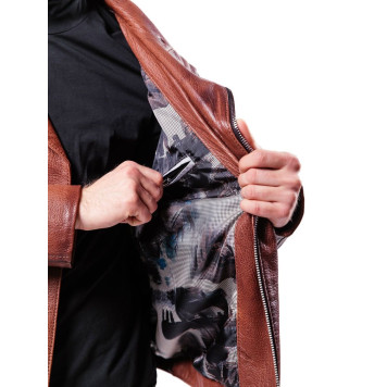 Men`s Stylish Demi-Season Leather Jacket MK17-20K Emora-14