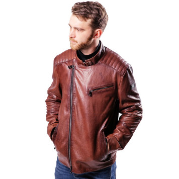 Men`s Stylish Demi-Season Leather Jacket MK17-20K Emora-15