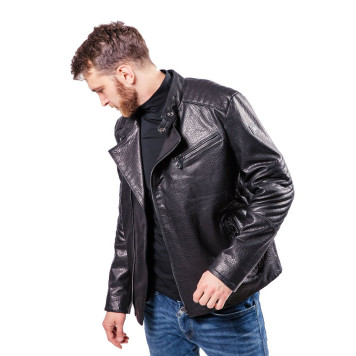 Men`s Stylish Demi-Season Leather Jacket MK17-20K Emora-18