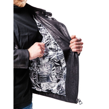 Men`s Stylish Demi-Season Leather Jacket MK17-20K Emora-21