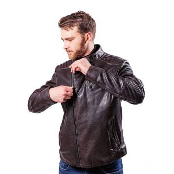 Men`s Stylish Demi-Season Leather Jacket MK17-20K Emora-3