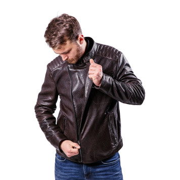 Men`s Stylish Demi-Season Leather Jacket MK17-20K Emora-4