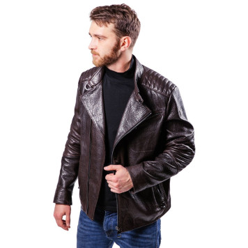 Men`s Stylish Demi-Season Leather Jacket MK17-20K Emora-5