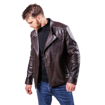 Men`s Stylish Demi-Season Leather Jacket MK17-20K Emora-6