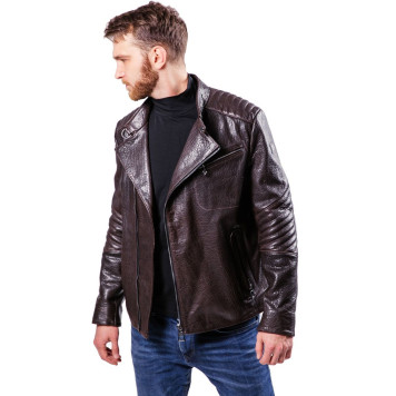 Men`s Stylish Demi-Season Leather Jacket MK17-20K Emora-7