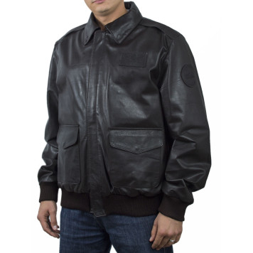 Men`s Demi-Season Pilot Leather Jacket 71-62 Krispi